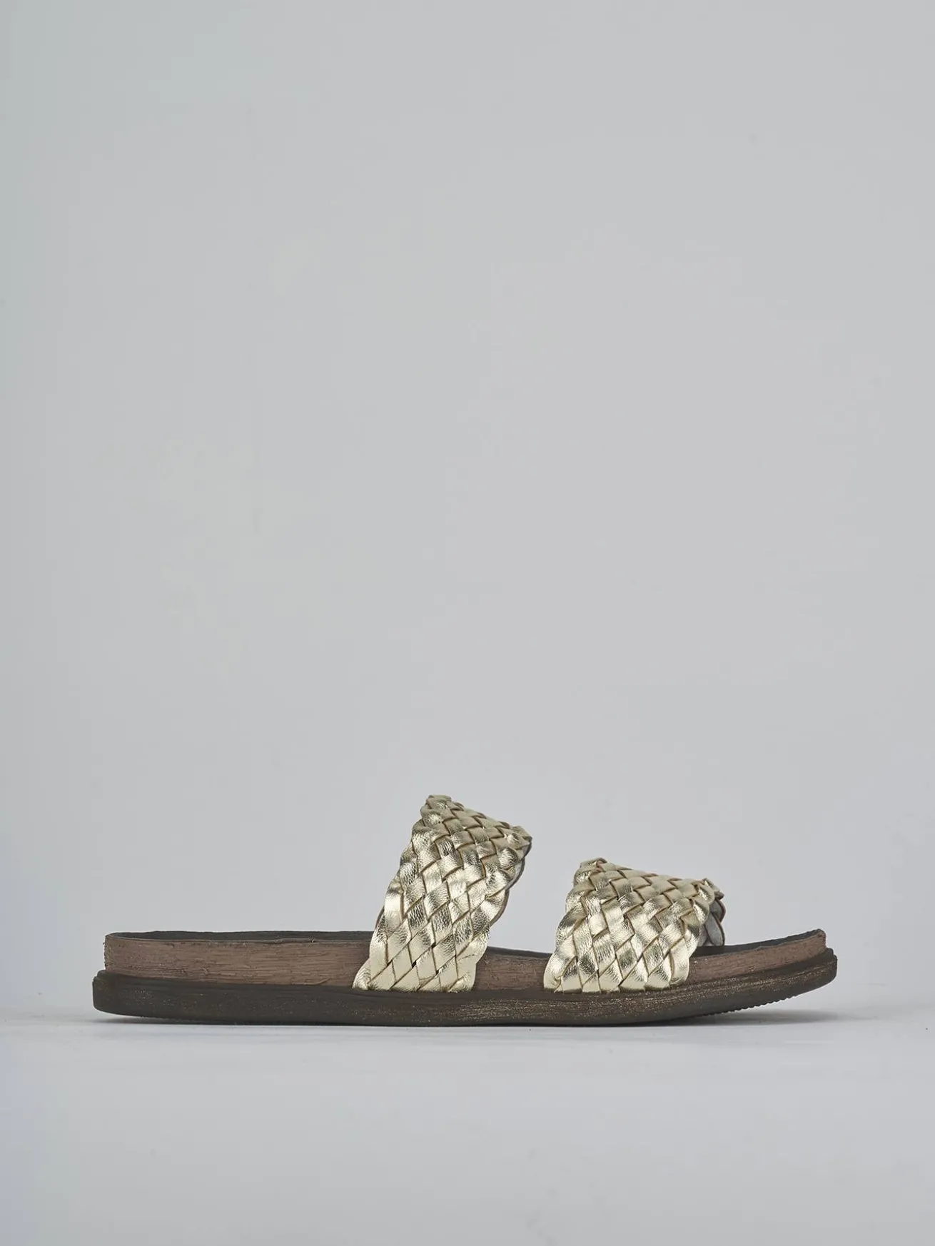 Ciabatte tacco 1cm laminato oro