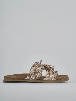 Ciabatte tacco 1cm laminato bronzo