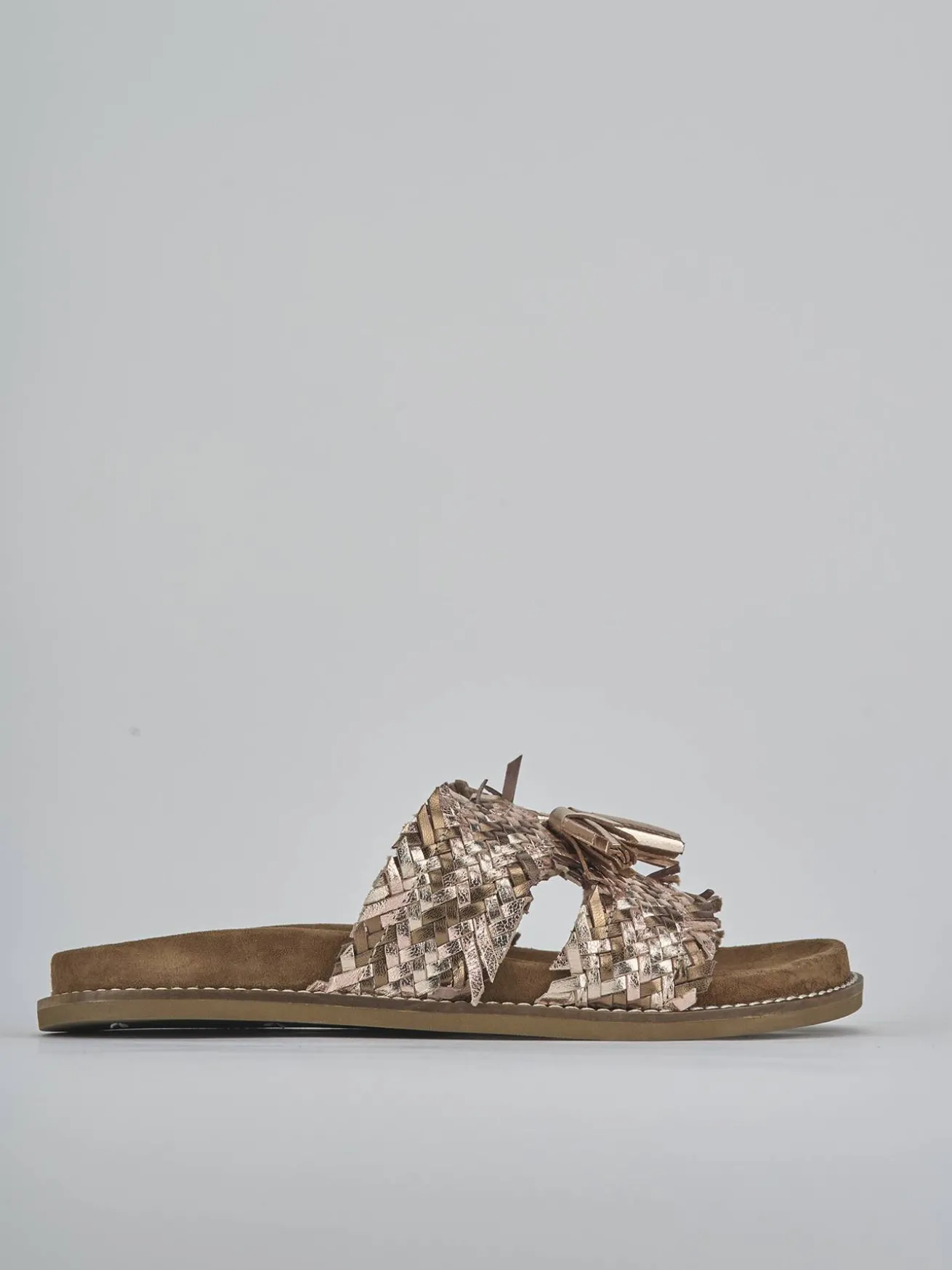 Ciabatte tacco 1cm laminato bronzo