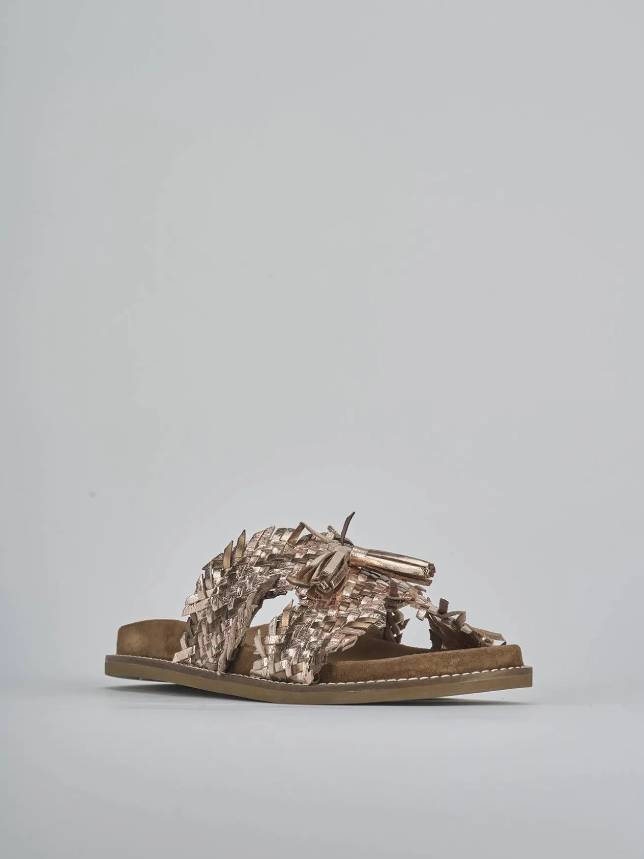 Ciabatte tacco 1cm laminato bronzo