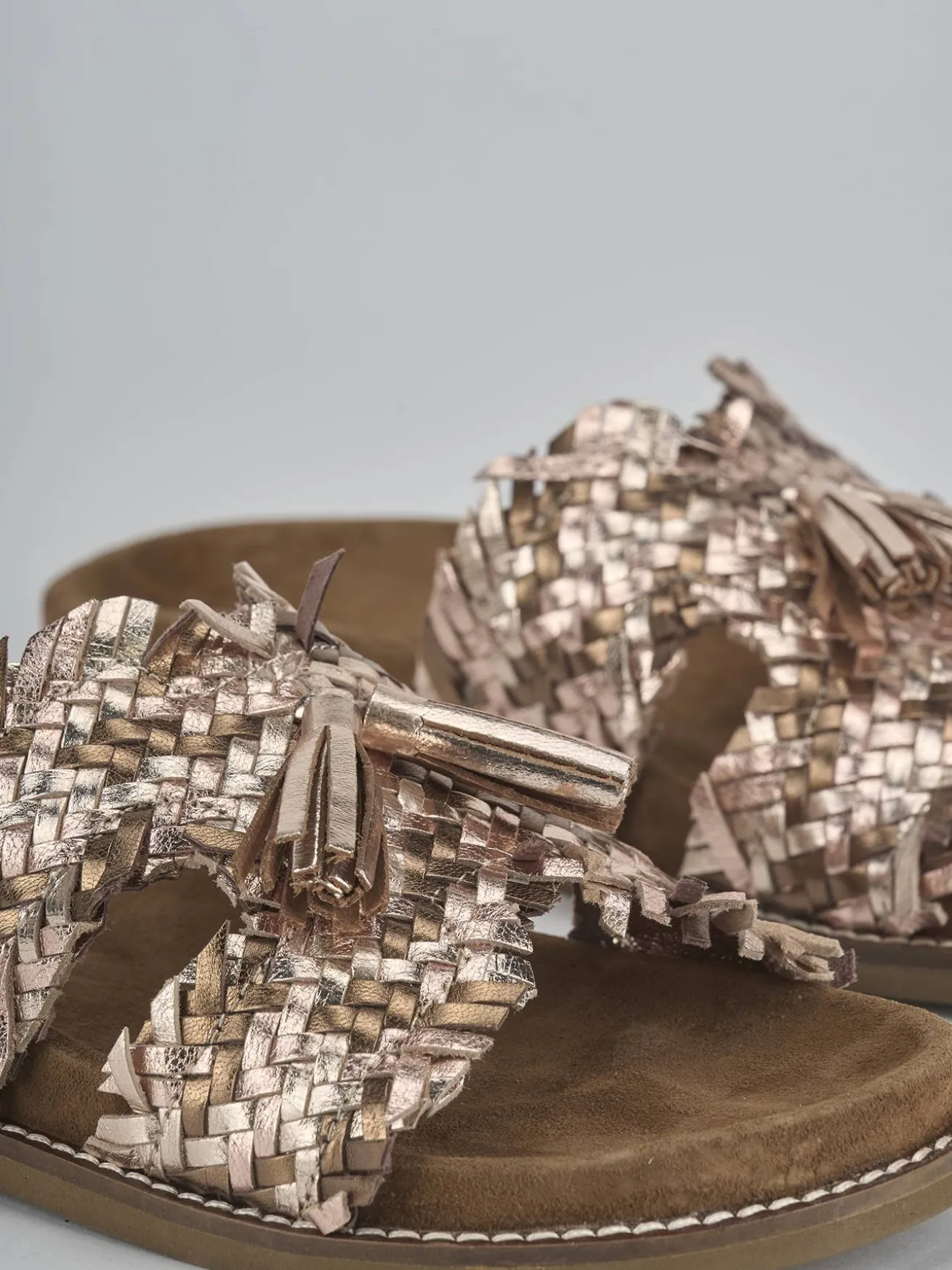 Ciabatte tacco 1cm laminato bronzo