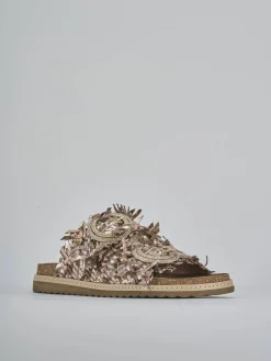 Ciabatte tacco 1cm laminato bronzo