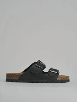 Ciabatte tacco 1cm nabuk nero