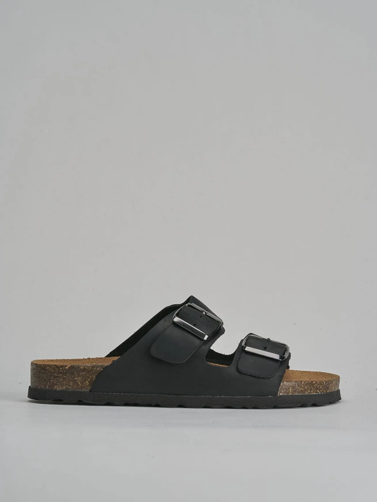 Ciabatte tacco 1cm nabuk nero