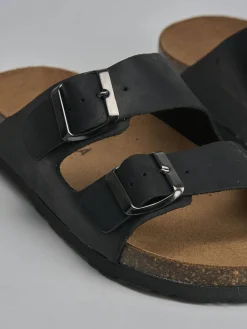 Ciabatte tacco 1cm nabuk nero