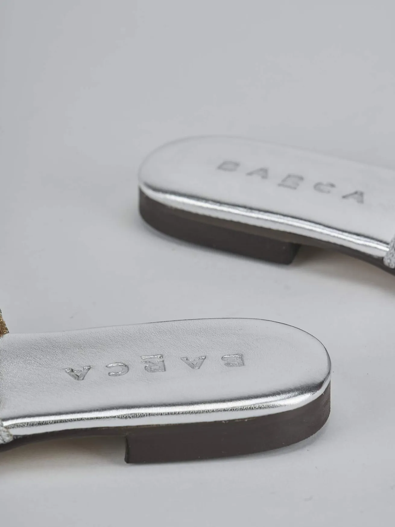 Ciabatte tacco 1cm pelle argento