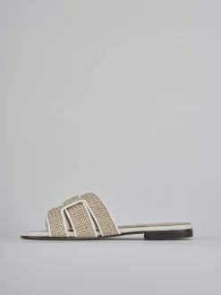 Ciabatte tacco 1cm pelle bianco