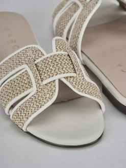 Ciabatte tacco 1cm pelle bianco