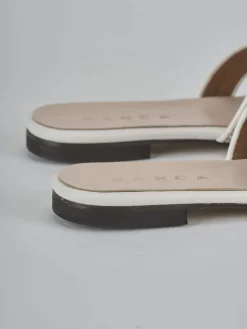 Ciabatte tacco 1cm pelle bianco