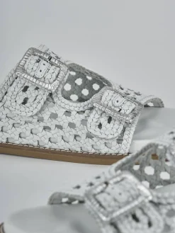 Ciabatte tacco 1cm pelle bianco