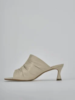 Ciabatte tacco 6cm pelle bianco