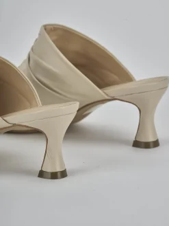 Ciabatte tacco 6cm pelle bianco