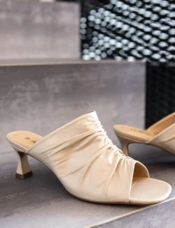 Ciabatte tacco 6cm pelle bianco