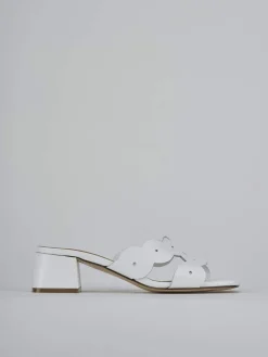 Ciabatte tacco 5cm pelle bianco