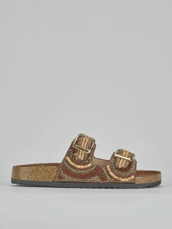 Ciabatte tacco 1cm pelle bronzo