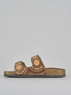 Ciabatte tacco 1cm pelle bronzo