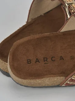 Ciabatte tacco 1cm pelle bronzo