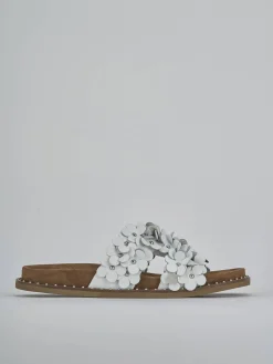 Ciabatte tacco 1cm pelle bianco