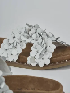 Ciabatte tacco 1cm pelle bianco