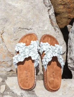 Ciabatte tacco 1cm pelle bianco