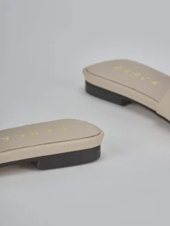 Ciabatte tacco 1cm pelle beige