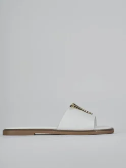 Ciabatte tacco 1cm pelle bianco