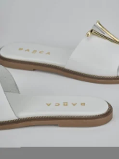 Ciabatte tacco 1cm pelle bianco