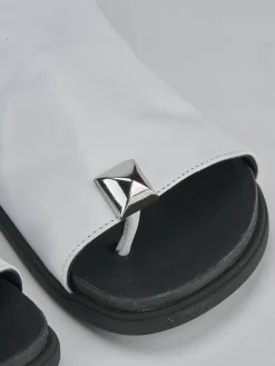 Ciabatte tacco 1cm pelle bianco