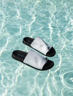 Ciabatte tacco 1cm pelle bianco