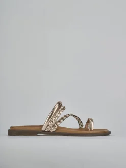 Ciabatte tacco 1cm pelle bronzo