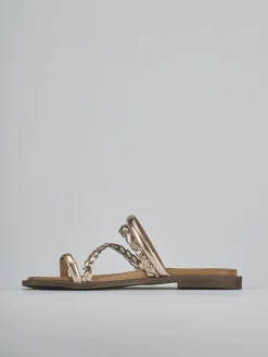 Ciabatte tacco 1cm pelle bronzo