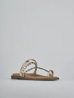 Ciabatte tacco 1cm pelle bronzo