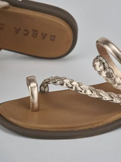 Ciabatte tacco 1cm pelle bronzo