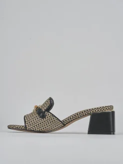 Ciabatte tacco 4cm pelle beige