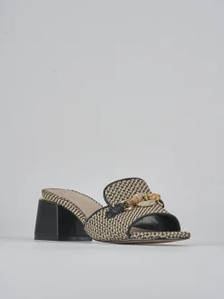 Ciabatte tacco 4cm pelle beige