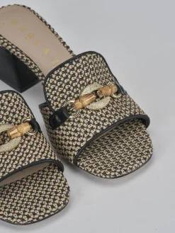 Ciabatte tacco 4cm pelle beige