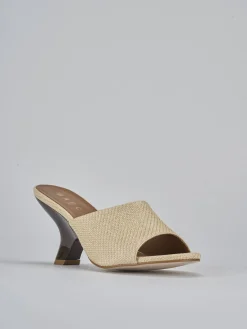 Ciabatte tacco 8cm pelle beige