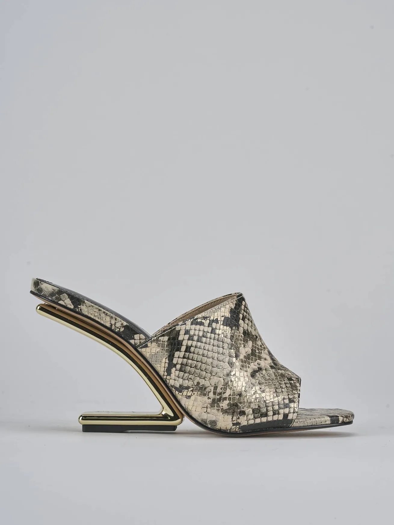 Ciabatte tacco 9cm pelle beige