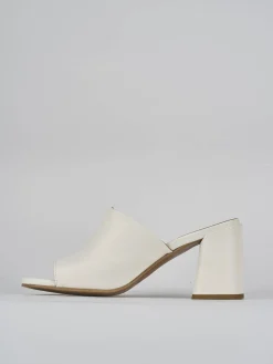 Ciabatte tacco 7cm pelle bianco