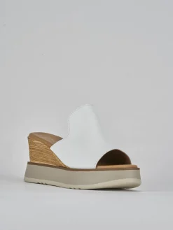 Ciabatte tacco 9cm pelle bianco