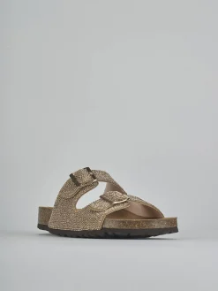 Ciabatte tacco 1cm pelle bronzo