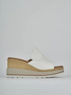 Ciabatte tacco 9cm pelle bianco