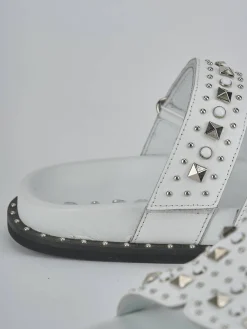 Ciabatte tacco 1cm pelle bianco