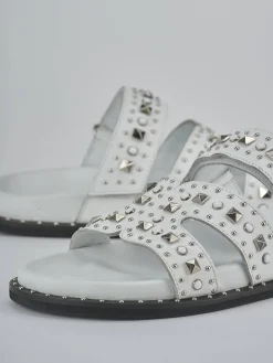 Ciabatte tacco 1cm pelle bianco