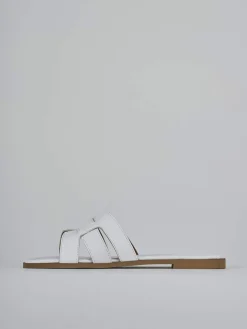 Ciabatte tacco 1cm pelle bianco