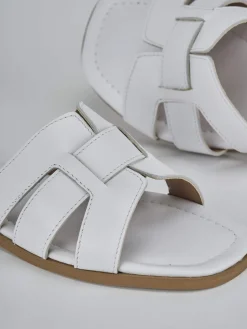 Ciabatte tacco 1cm pelle bianco