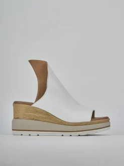 Ciabatte tacco 10cm pelle bianco