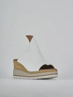 Ciabatte tacco 10cm pelle bianco