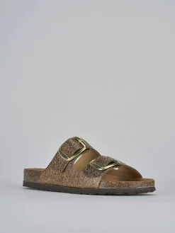 Ciabatte tacco 1cm pelle bronzo