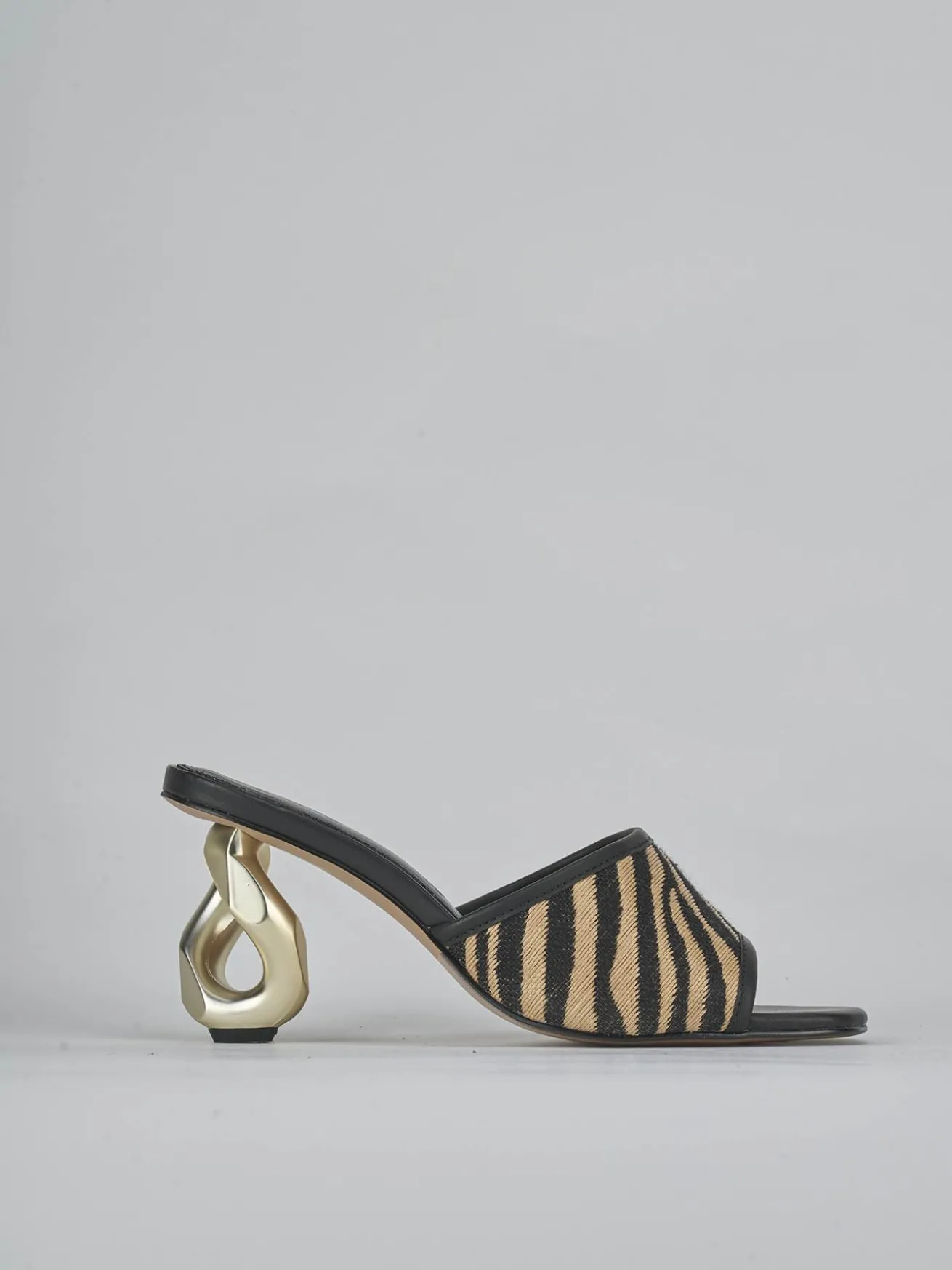 Ciabatte tacco 8cm pelle multicolor